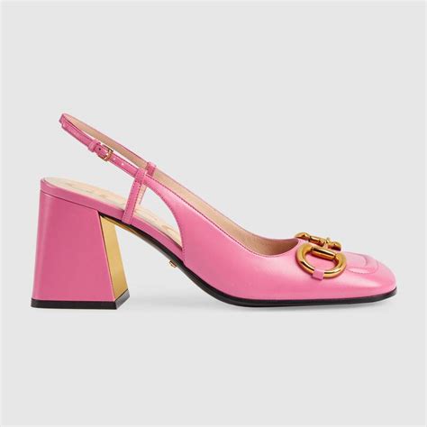 gucci pink horsebit slingback|gucci high heels.